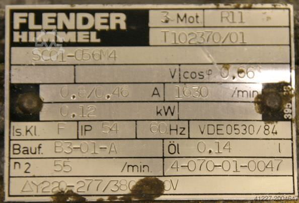 Motor sa zupčastim prenosom, snaga 0,12 kW, 46 obrtaja u minuti Flender Himmel** SC01-G56M4