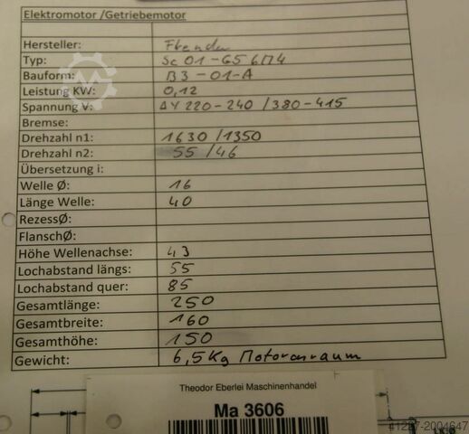 Motor sa zupčastim prenosom, snaga 0,12 kW, 46 obrtaja u minuti Flender Himmel** SC01-G56M4