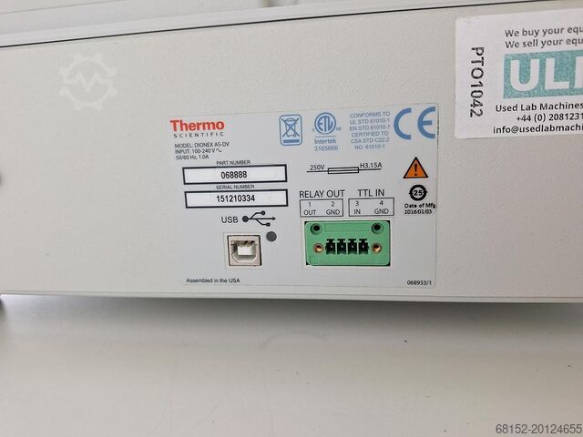 Thermo Scientific Dionex AS-DV Autosample Thermo Fisher Scientific Dionex AS-DV