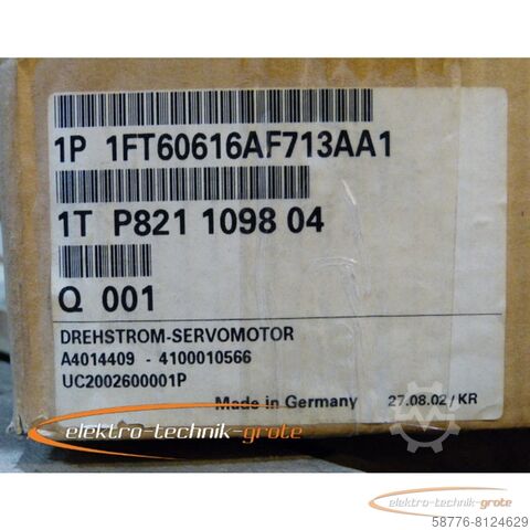 Siemens motor Siemens 1FT6061-6AF71-3AA1 Servomotor - mit 12 Monaten Gewährleistung! -