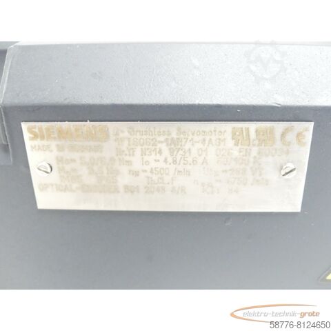 Motor Siemens Siemens 1FT6062-1AH71-4AG1 SNYFN314973101026 generalüberholt mit 12 Monaten Gewährleistung!-