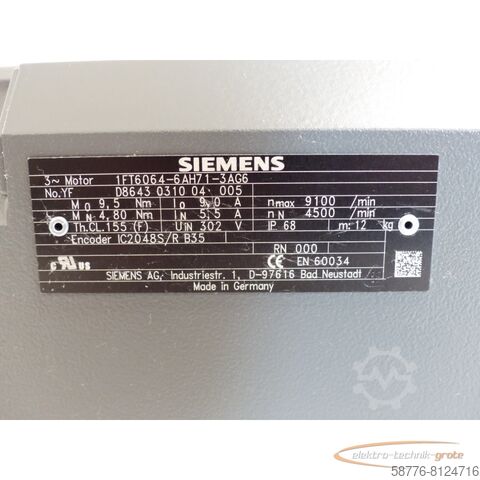 řídicí jednotka Siemens 1FT6064-6AH71-3AG6 SN:YFD8643031004005  !