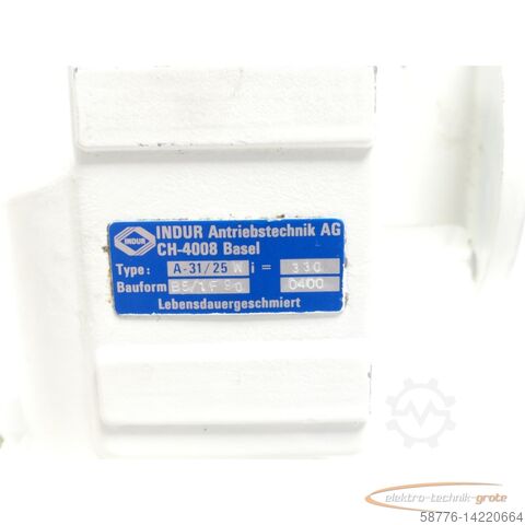 Motor  INDUR Antriebstechnik DG80-40 Motor SN:994461/9 + A-31 / 25W Getriebe i = 330