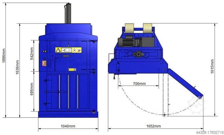 Τύπος χαρτιού BTS-MF60 Ballenpresse Waste Baler