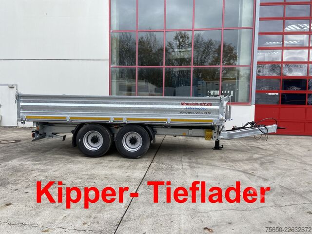 Billenő pótkocsi Möslein TTD 14  5,70 m  14 t Tandem- Kipper Tieflader 5,70 m lang, Breite Reifen-- Neufahrzeug --
