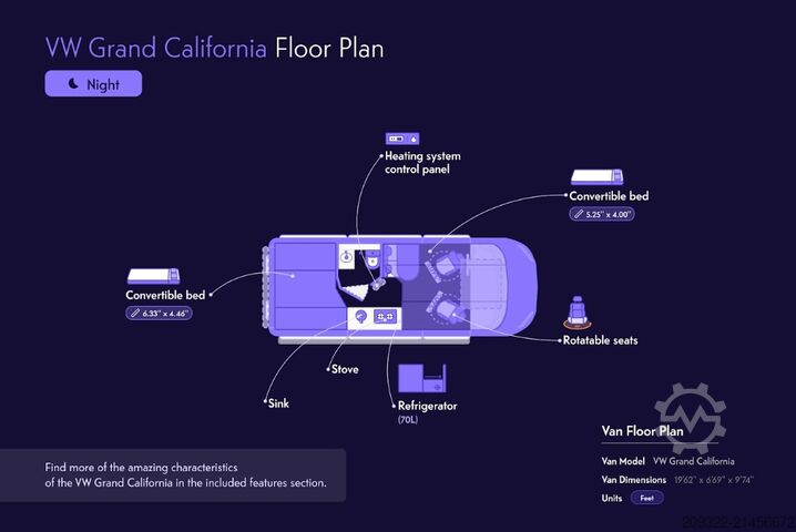 τροχόσπιτο αυτοκινούμενο Volkswagen California Ocean | 2022 | EURO 6 | Venditore professionale