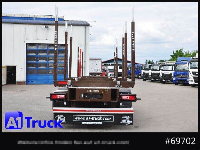 Semirremolque de troncos DOLL H3L-14XL Holz Tele, Lenkachse 280 tkm.