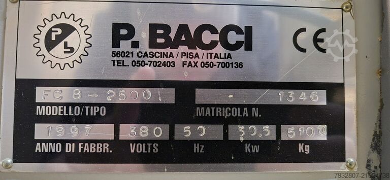 Edge banding machine (contour machine) P. BACCI FC8-2500