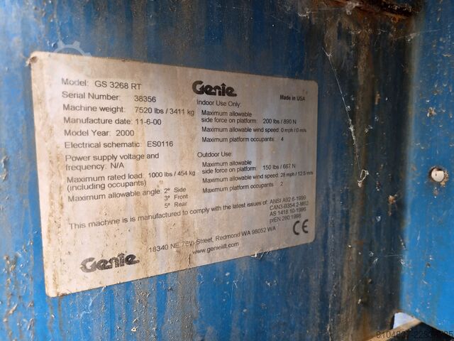Sakse lift Genie GS3268RT, 4x4, 12m Workingheight, Kubota