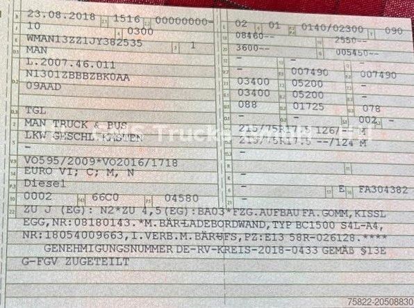 Box truck MAN TGL 8.190 / LBW / Klima / Manual