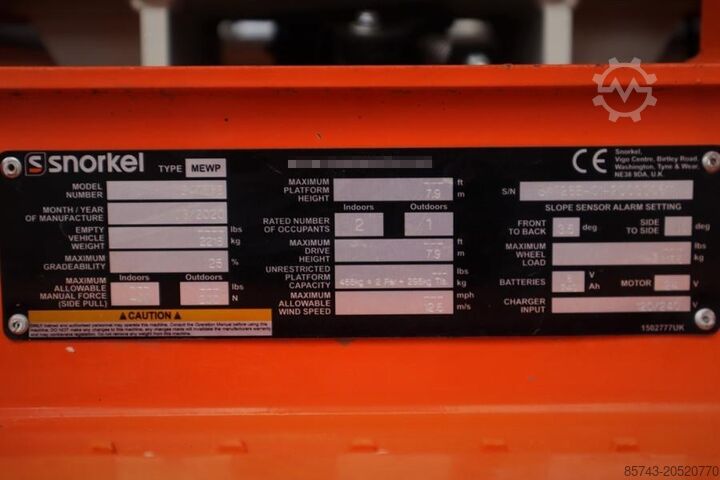 Schaarlift Snorkel S4726E Valid Inspection, *Guarantee! ,Electric, 10