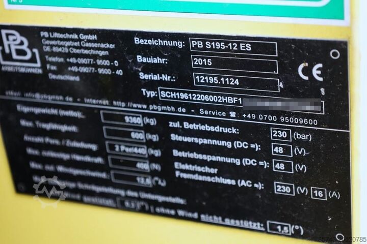 Schaarlift PB LIFT S195-12ES Electric, 19.6m Working Height, 700