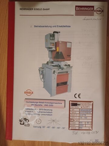 Serra circular a frio Behringer Eisele VMS 2000/3PV