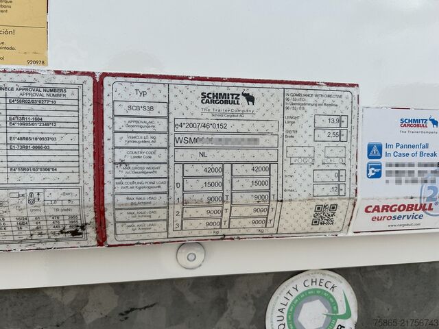 Koffer Schmitz Cargobull SCB S3B / Box Trailer / 2x Liftas / Schuifrem /...