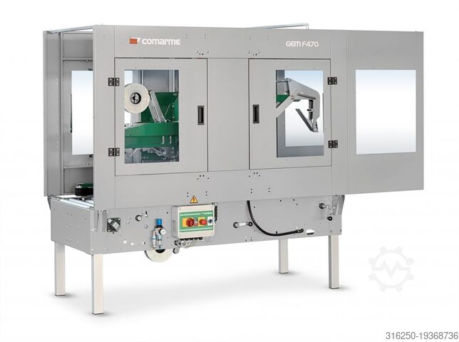 Kartonverpackungsmaschine Comarme Kartonverschließer mit SPS GEM F470 und Kartonzentriereinheit