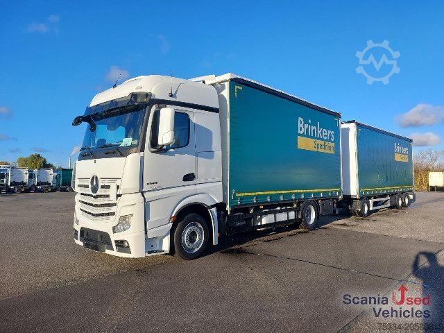 Camion cu platformă și prelată Mercedes-Benz 1845L Plane/Edscha NUR KOMPLETT m. ANH.!!!