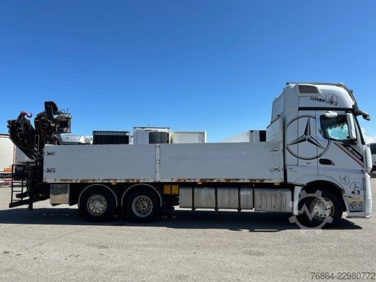 Vrachtauto met open laadbak MERCEDES-BENZ ACTROS 2545 L 6X2, RETARDER, PRITSCHE, HIAB XS 166 D-4 PRO, E5