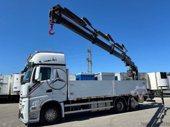 Vrachtauto met open laadbak MERCEDES-BENZ ACTROS 2545 L 6X2, RETARDER, PRITSCHE, HIAB XS 166 D-4 PRO, E5