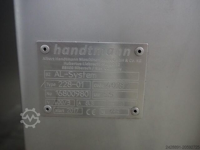 Vacuümvuller met AL-systeem Handtmann VF 830, AL-System 228-01,242-16