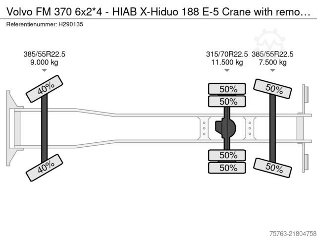 Jeřábové vozidlo Volvo FM 370 6x2*4 - HIAB X-Hiduo 188 E-5 Crane with ...