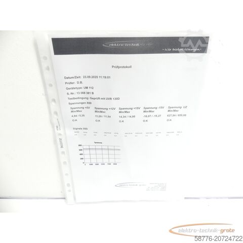 Componente Heidenhain Heidenhain UM 112 ID 325 001-02 SN13068381B generalüberholt mit 3 Mon. Gewährl.