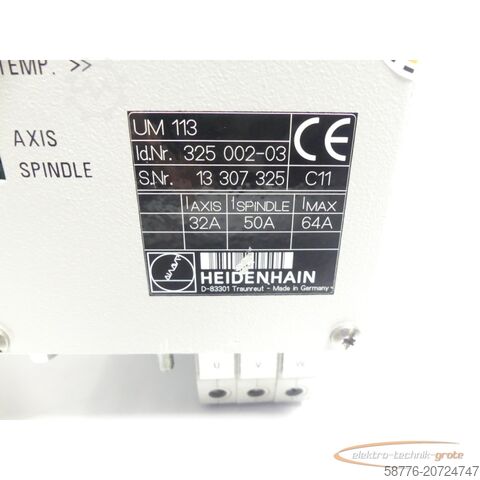 Heidenhain Komponente Heidenhain UM 113 ID 325 002-03 generalüberholt mit 3 Monaten Gewährleistung SN13307325 im Austausch (Exchange)