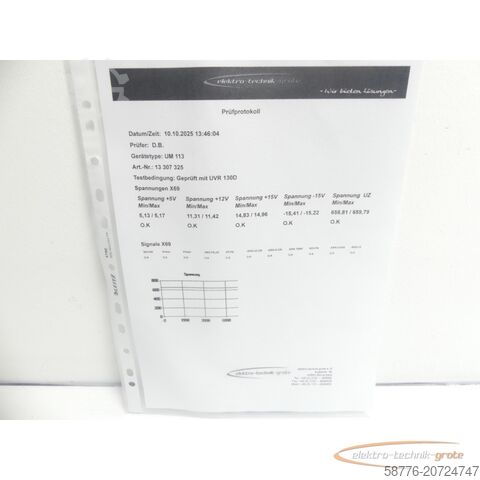 Heidenhain Komponente Heidenhain UM 113 ID 325 002-03 generalüberholt mit 3 Monaten Gewährleistung SN13307325 im Austausch (Exchange)