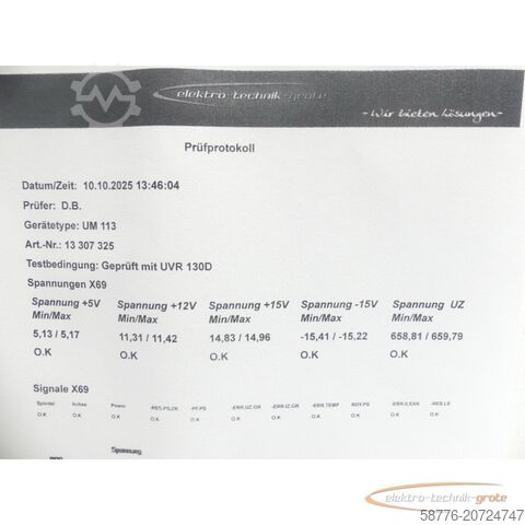 Heidenhain Komponente Heidenhain UM 113 ID 325 002-03 generalüberholt mit 3 Monaten Gewährleistung SN13307325 im Austausch (Exchange)