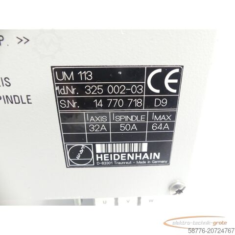 Component Heidenhain UM 113 Id 325002-03 SN:14770718 generalüberholt mit 3 Mon. Gwl.