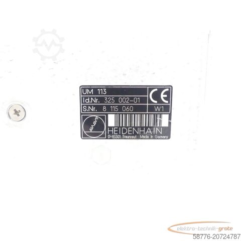 Component Heidenhain UM 113 . 325 002-01 generalüberholt mit 3 Monaten Gewährleistung SN:8115060 im Austausch (Exchange)