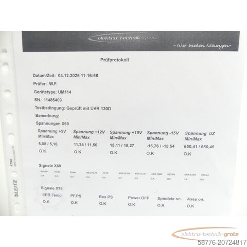 Component Heidenhain UM 114 ID 325 005-12 SN:11485409 generalüberholt mit 3 Mon. Gewährl.