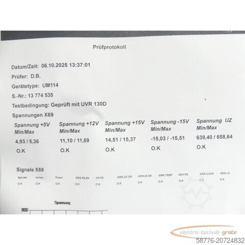 Component Heidenhain UM 114 ID 325 005-12 SN13774535 generalüberholt mit 3 Mon. Gewährl.