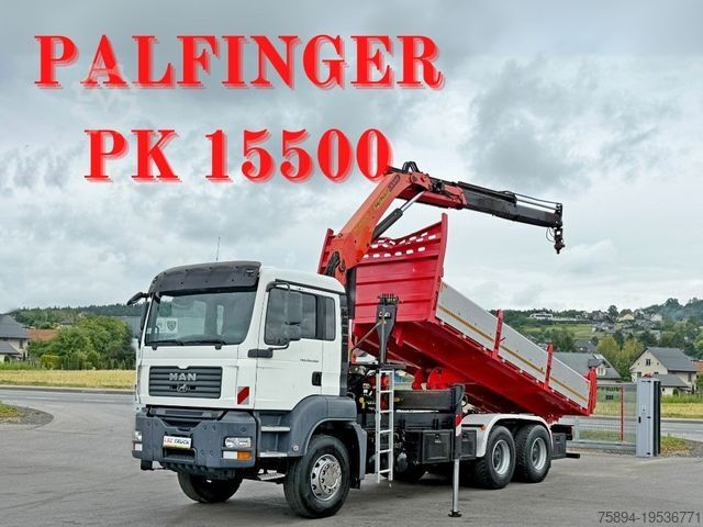 Teherautóra szerelt daru MAN TGA 26.400 * KIPPER 6,00m + PK 15500 * 6x4 * TOP