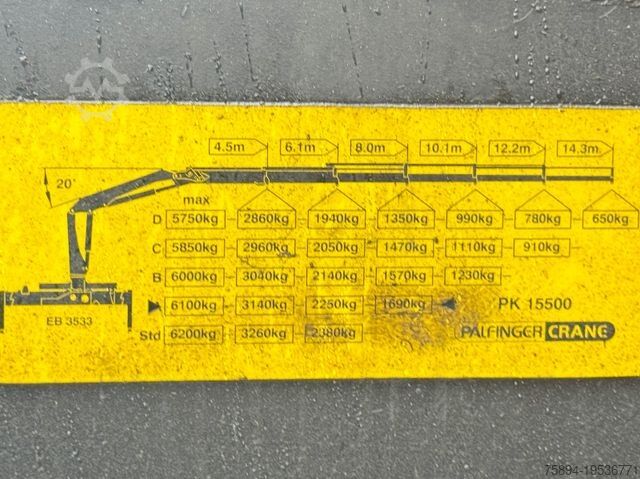 Teherautóra szerelt daru MAN TGA 26.400 * KIPPER 6,00m + PK 15500 * 6x4 * TOP