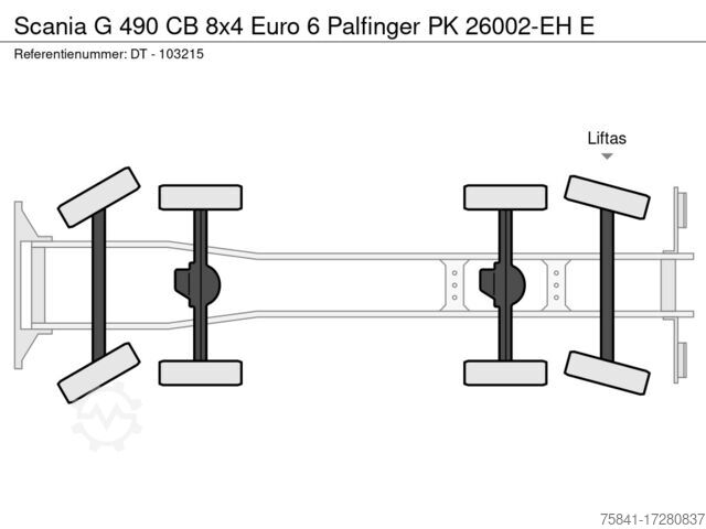 Vrachtwagen met kraan Scania G 490 CB 8x4 Euro 6 Palfinger PK 26002-EH E