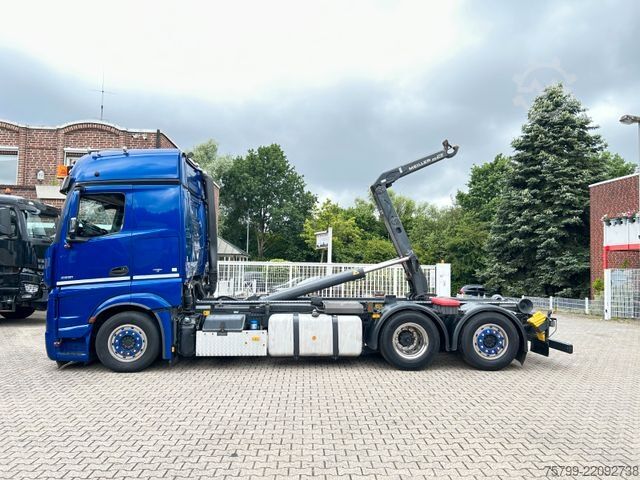 Kampós konténerszállító teherautó MERCEDES-BENZ 2551 Actros MEILLER Abroller 6x2