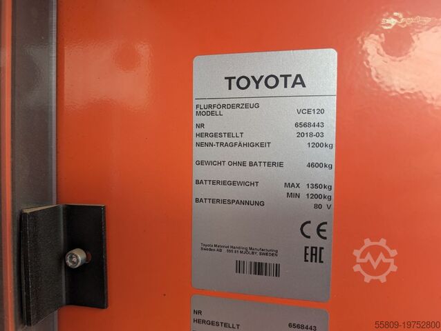 Vysokozdvižný vychystávací vozík Toyota VCE 120