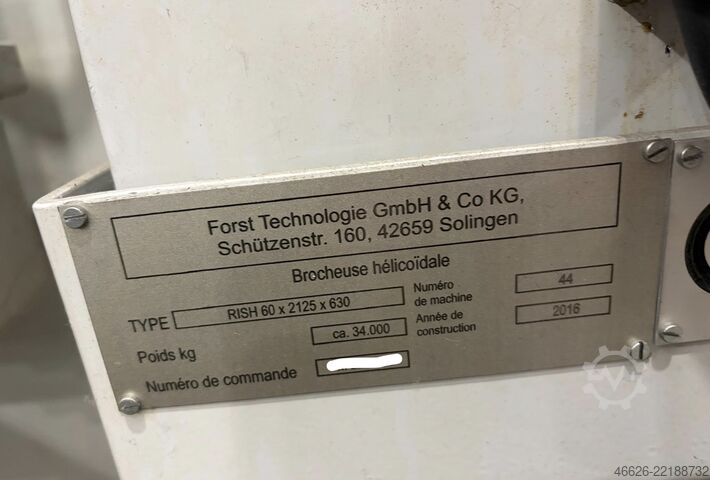 Spiral-rivemaskine Forst RISH 60 x 2125 x 630