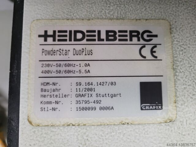 Pollinisateurs secs Heidelberg PowderStar DuoPlus