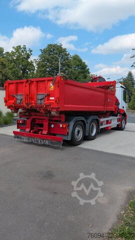 Camión portacontenedores de gancho MERCEDES-BENZ Arocs 2532 6x2 Kipper Bordmatik KRAN Abrollkippe