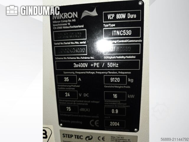 MIKRON VCP 800W Duro MIKRON VCP 800W Duro
