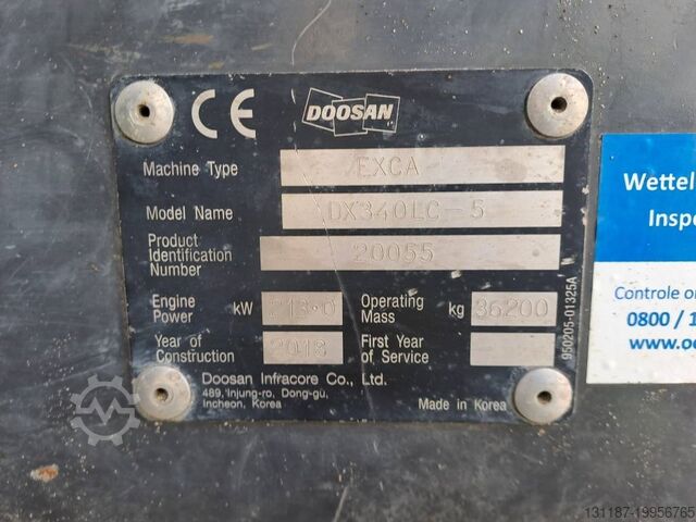 Rupsgraafmachine Doosan DX340LC-5 (Full Topcon 3D GPS)