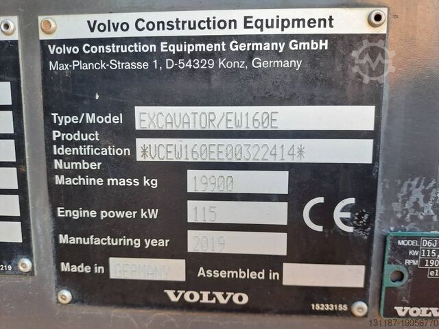 Mobiele graafmachine Volvo EW160E