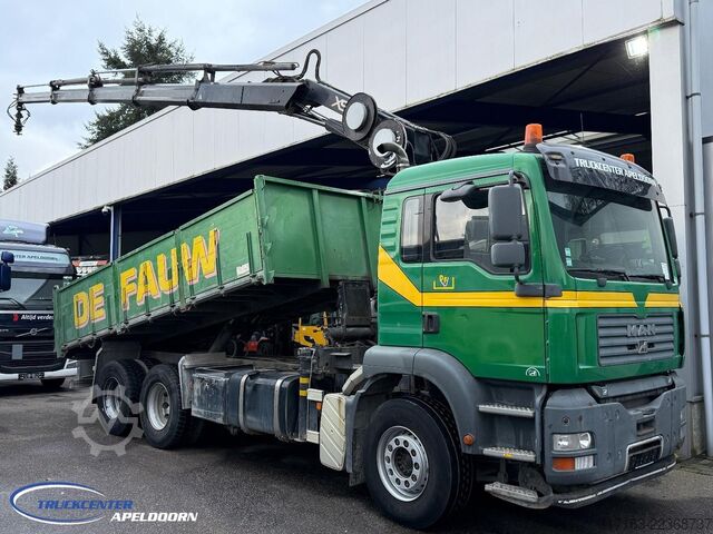 Kipper met kraan MAN TGA 26.390 6x4, Handgeschakeld, HIAB 144 E-4 Ra...