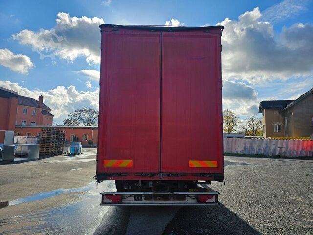 Samochód ciężarowy z plandeką typu platforma SCANIA G410 Volumen, Edscha, Hubdach+Tandemhänger
