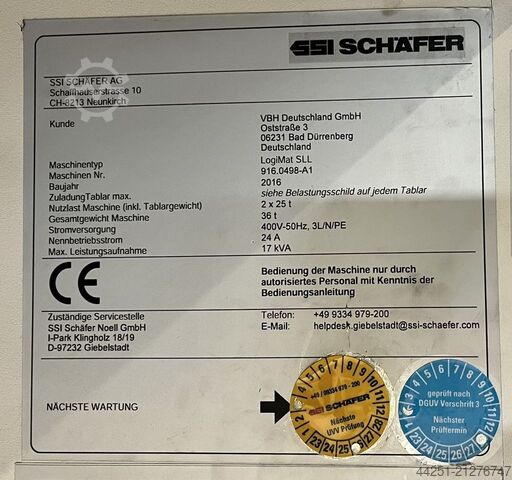 Automatischer vertikaler Lagerlift 05 SSI Schäfer SSI Logimat Typ SLL Lagerlift 05