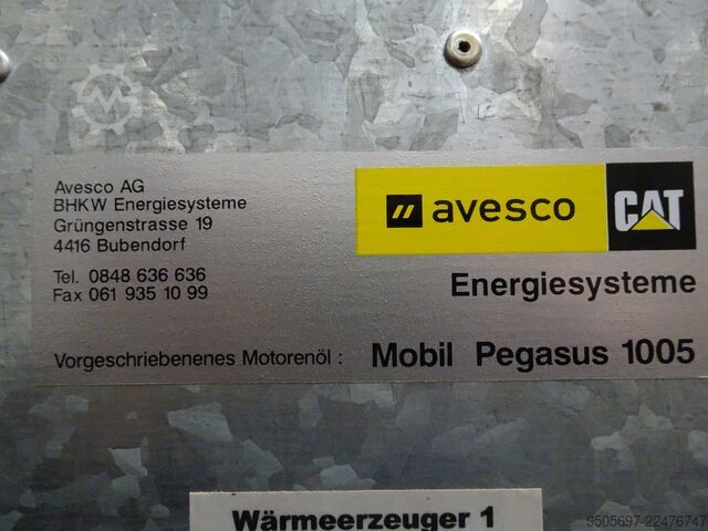 BHKW, centrală de cogenerare AVESCO CAT Avesco CAT TBG-926-24SY mit Wärmepumpe