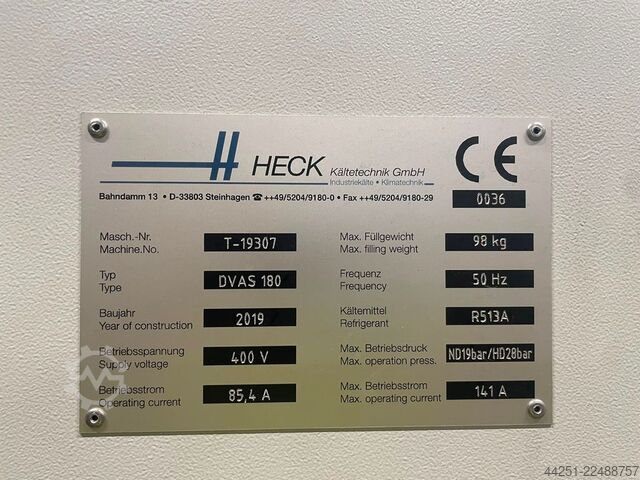 Unidade de refrigeração de 180 kW HECK Kältetechnik GmbH DVAS 180