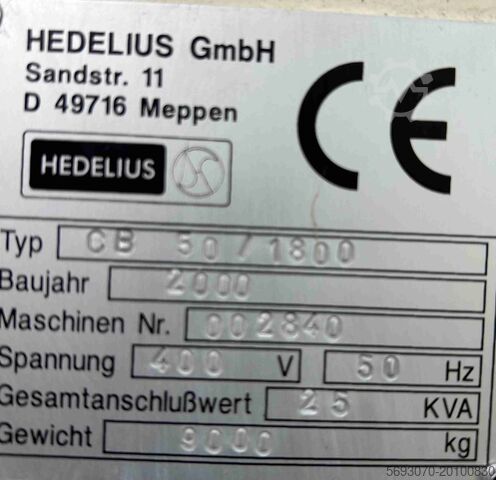 Lodret bearbejdningscenter Hedelius CB 50 - 1800