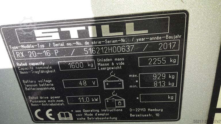 4-hjulet gaffeltruck ID-nr.: G00578 STILL RX20 - 16P